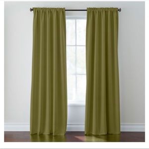 Bruna,two moss green rod pocket,windows panel.